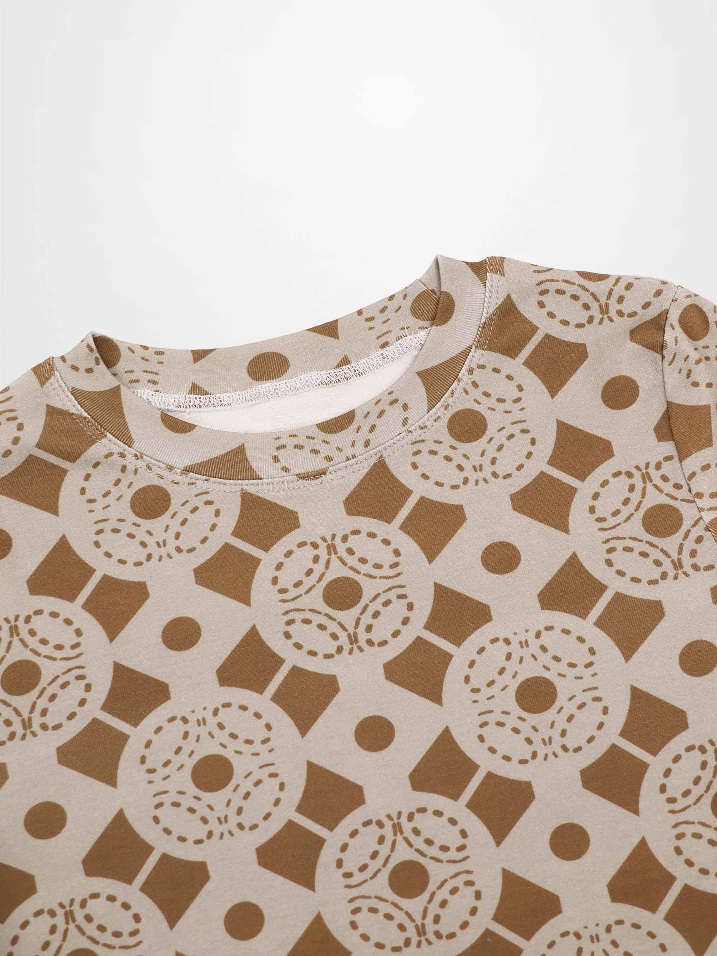 Basic Printed T-shirt-Geometric Design-3
