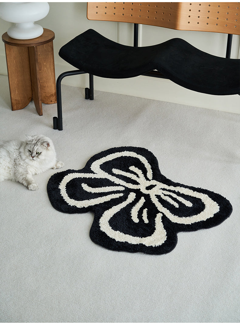 Black N White Bowknot Carpet