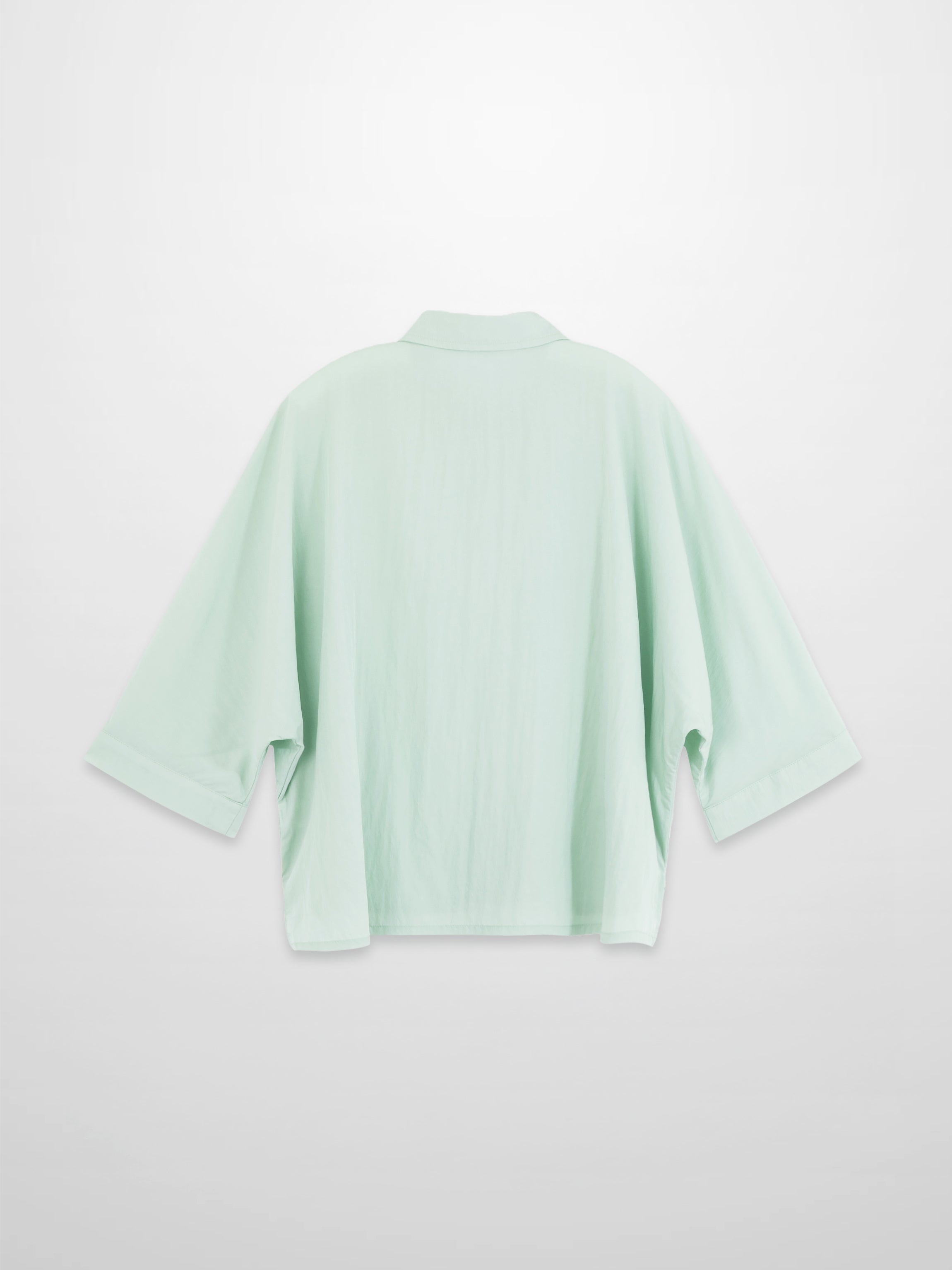 Boxy Dolman Sleeve Crinkle Blouse-Mint Green-4