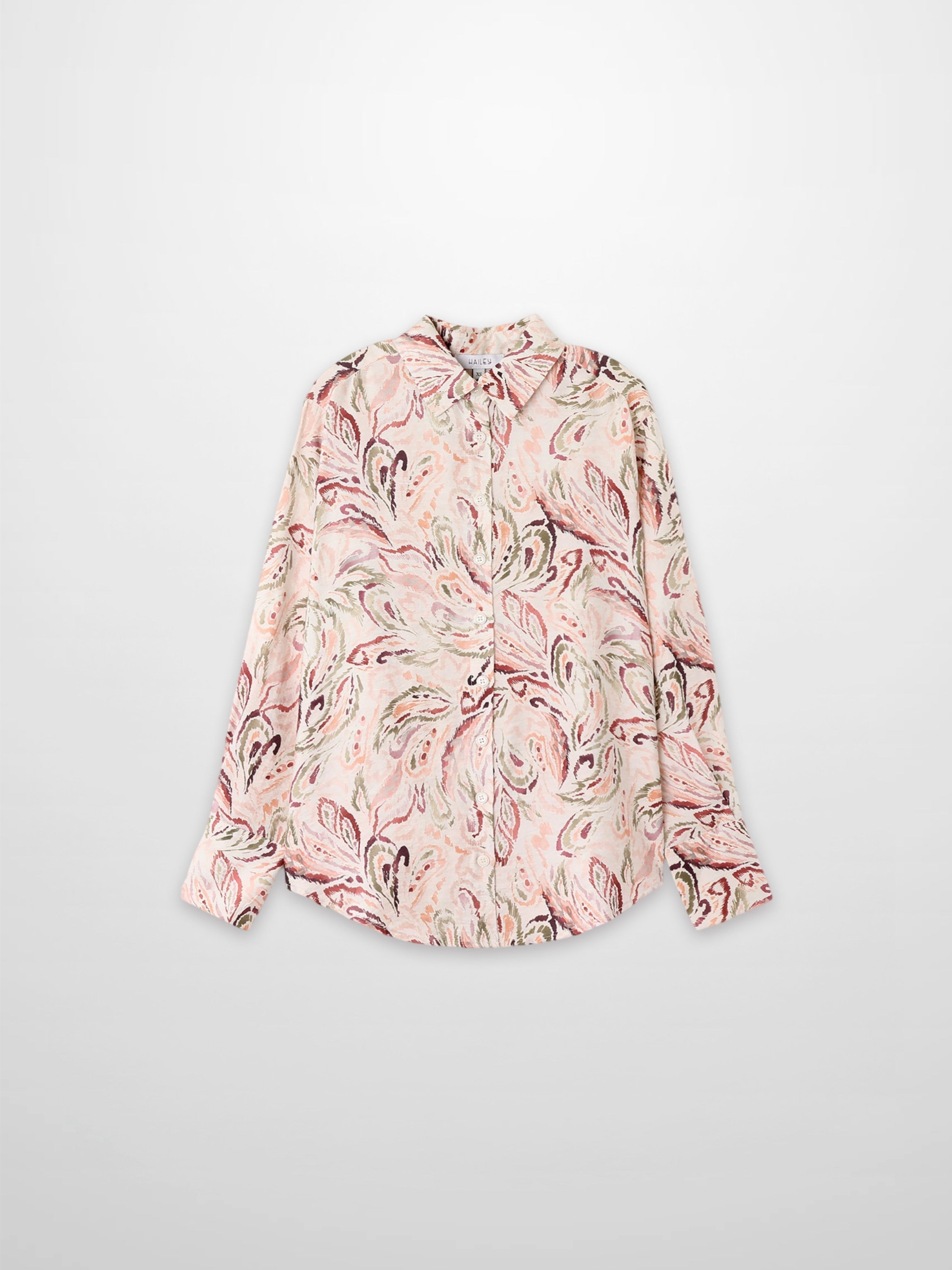 Button Down Collared Blouse-Peach Sketch-2