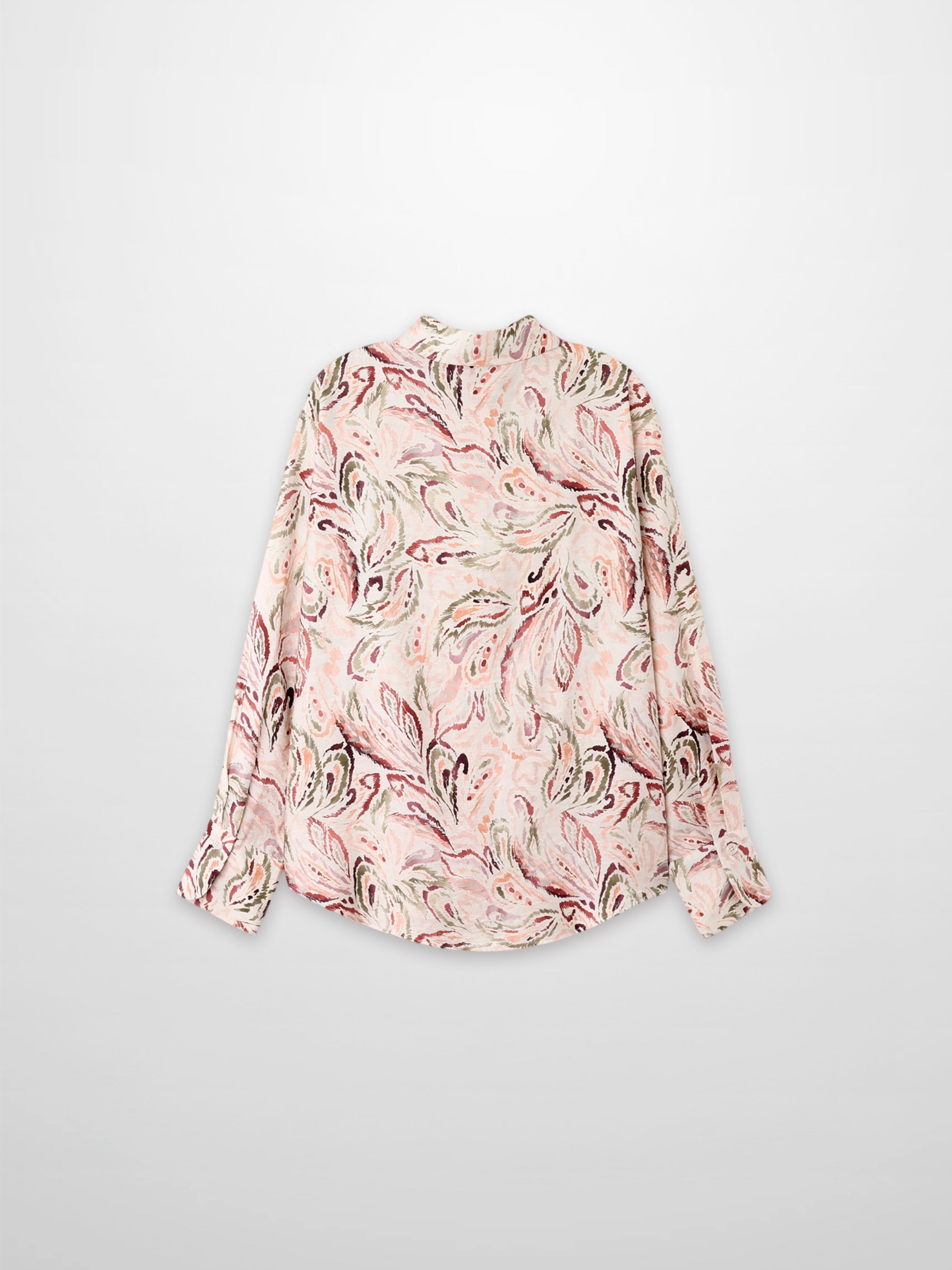 Button Down Collared Blouse-Peach Sketch-3