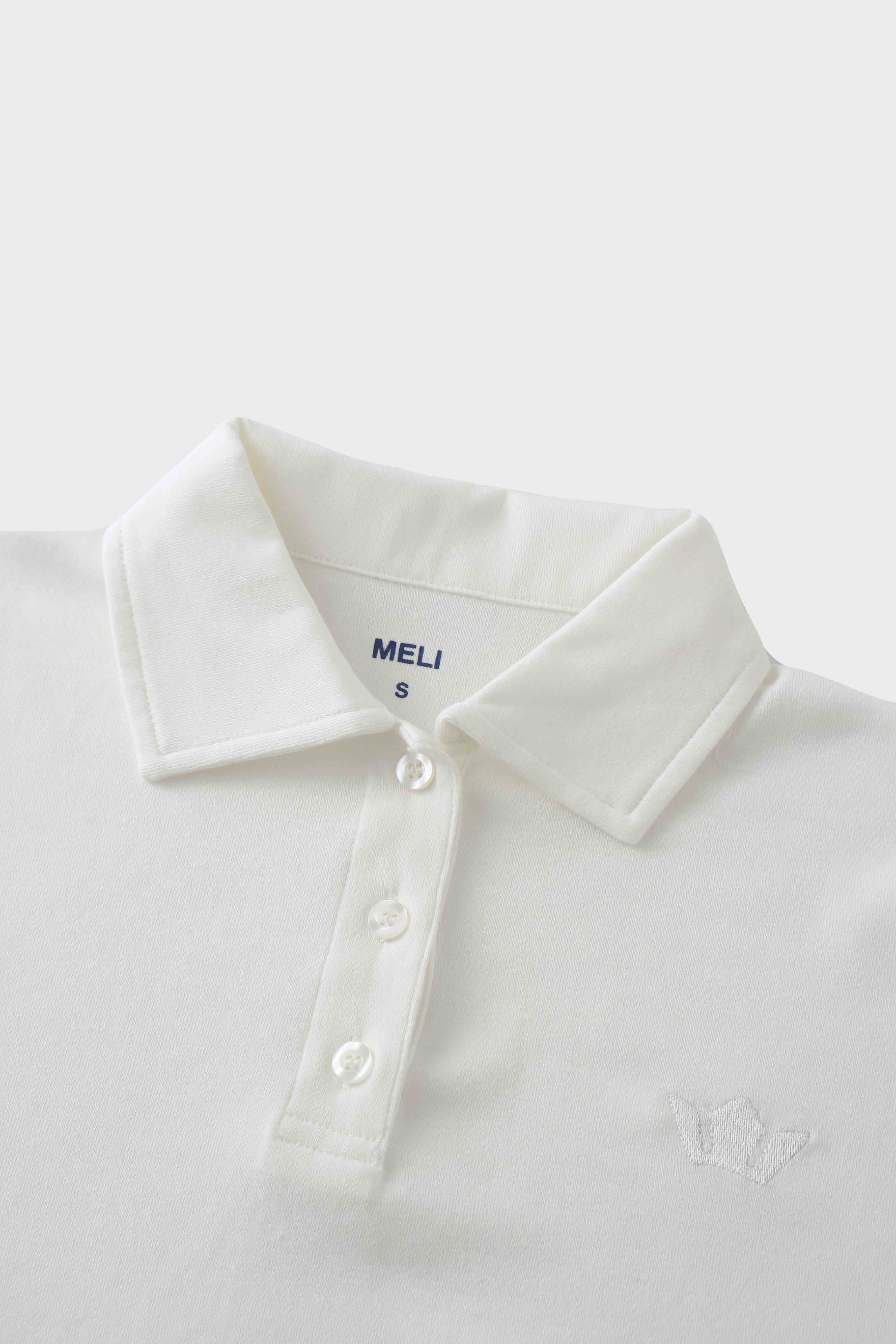 Collared Bomber Tee-White-3