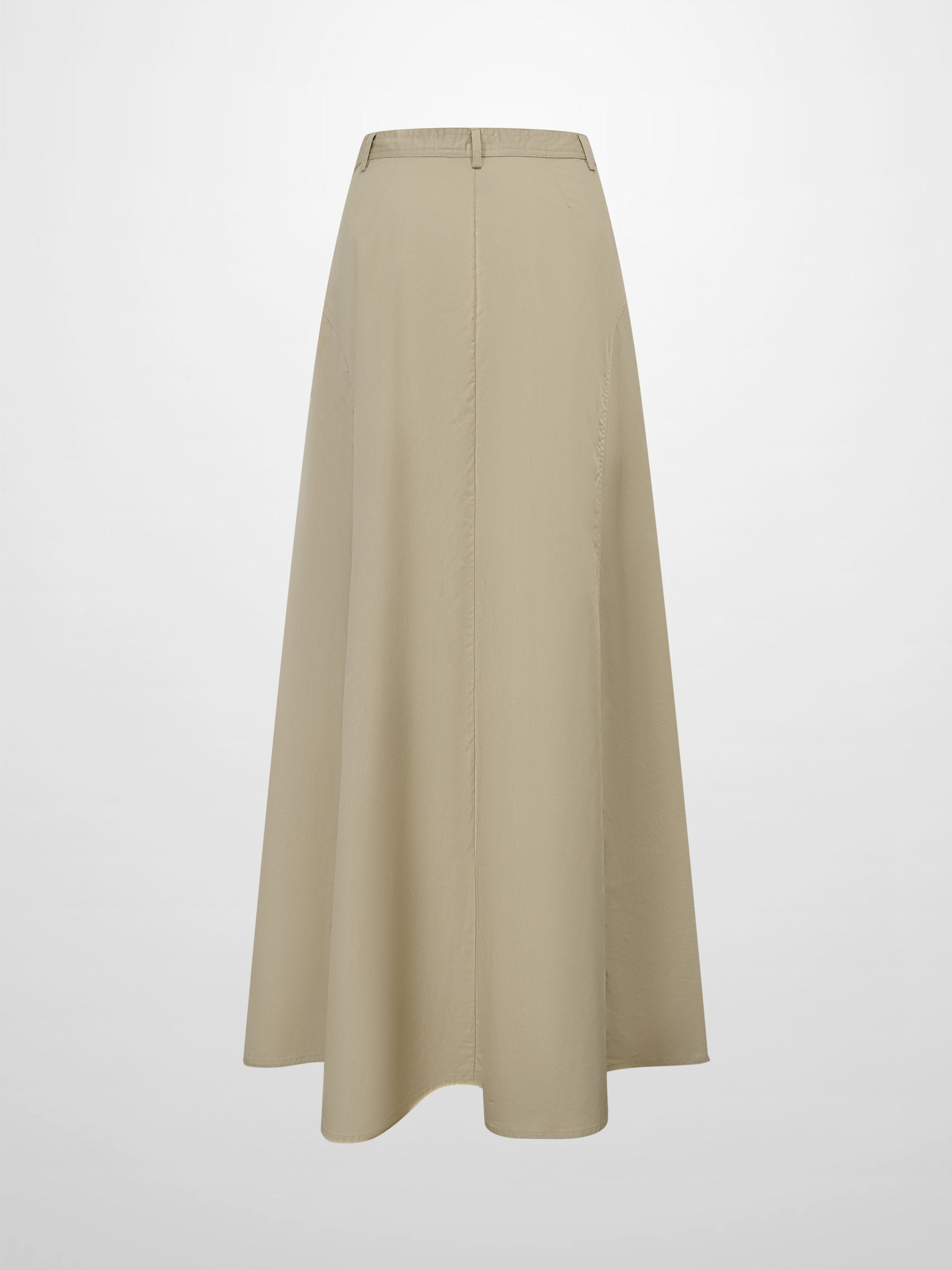 Cotton Yoke Circle Skirt-Tan-3