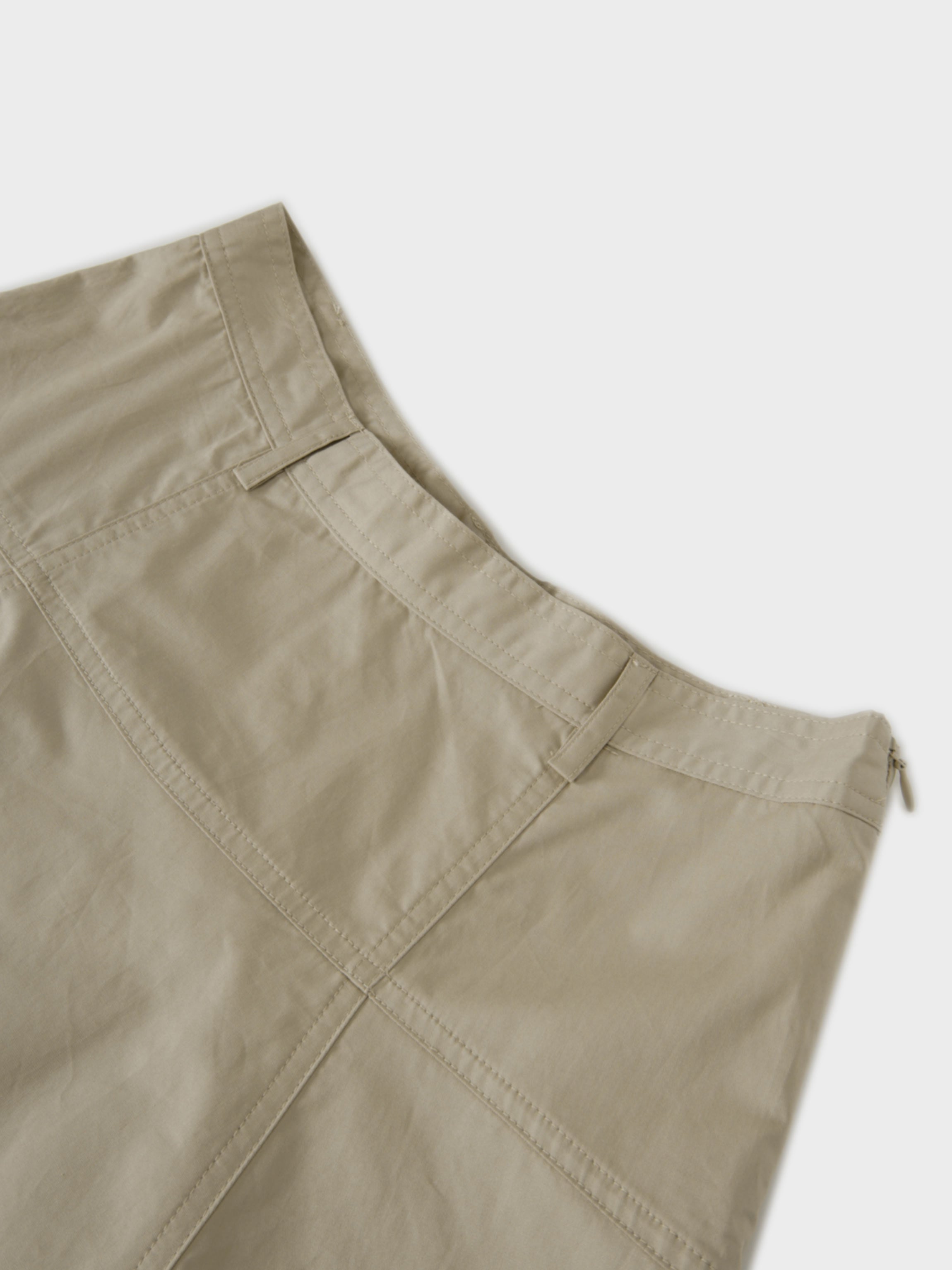 Cotton Yoke Circle Skirt-Tan-4