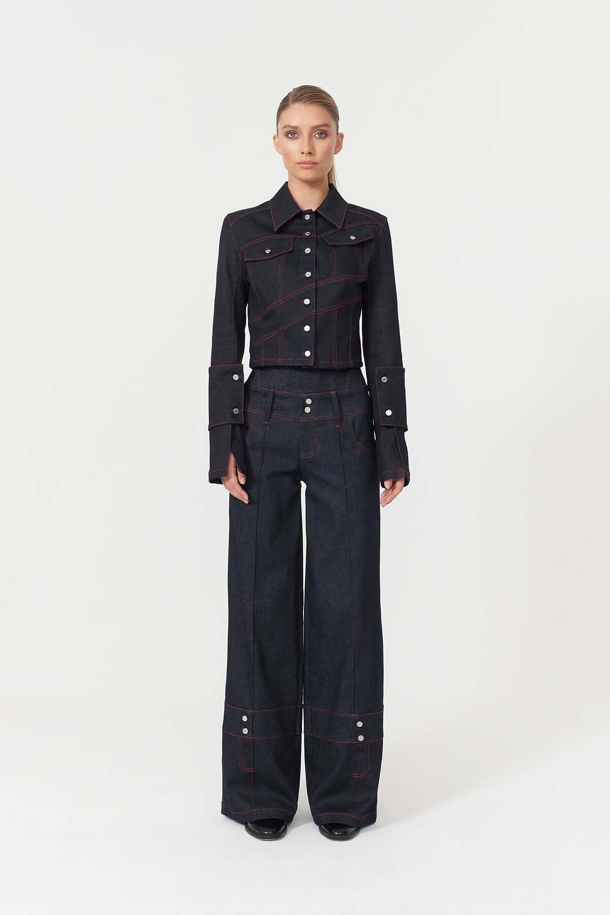 Jendue Davidson Chic Denim Jacket - Cropped, Unique Sleeves