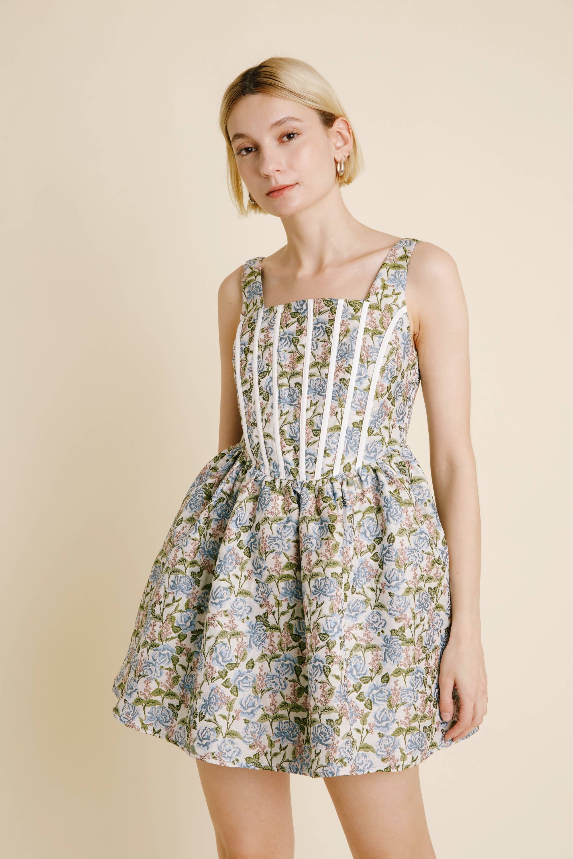 Jaquard Corset Mini Dress