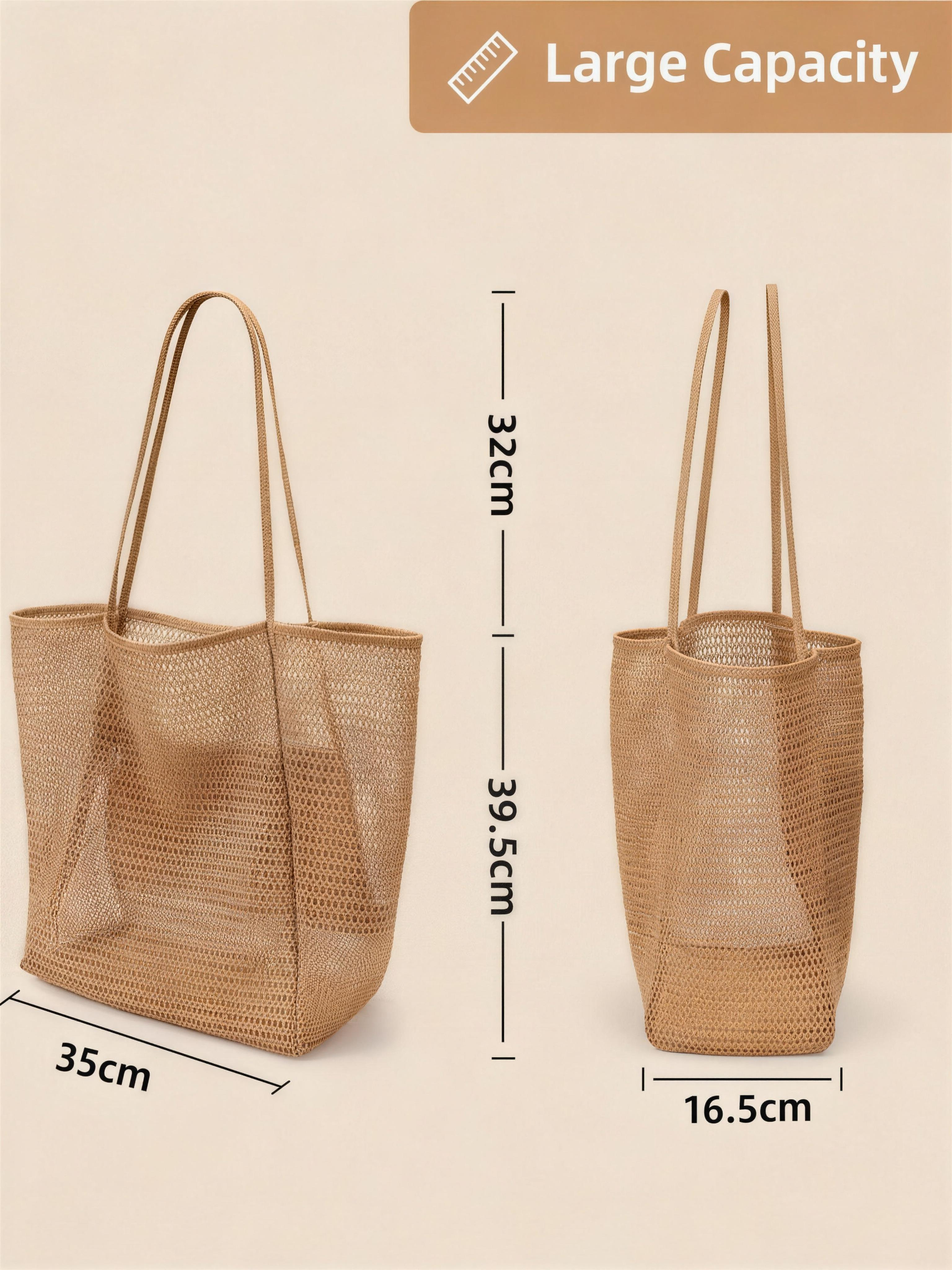 Large Lightweight Mesh Beach Tote Bag Sandproof Travel Bag