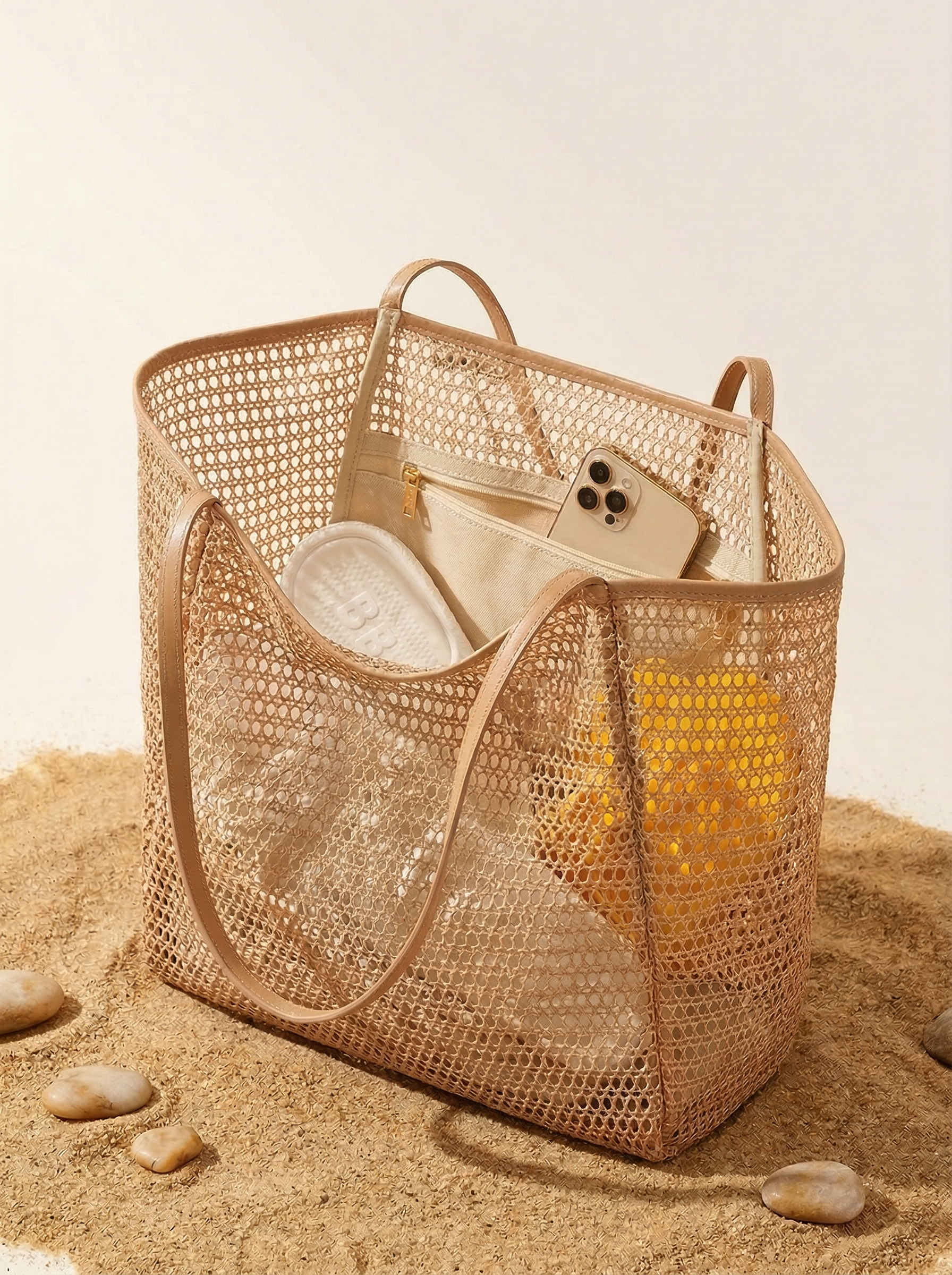 Large Lightweight Mesh Beach Tote Bag Sandproof Travel Bag