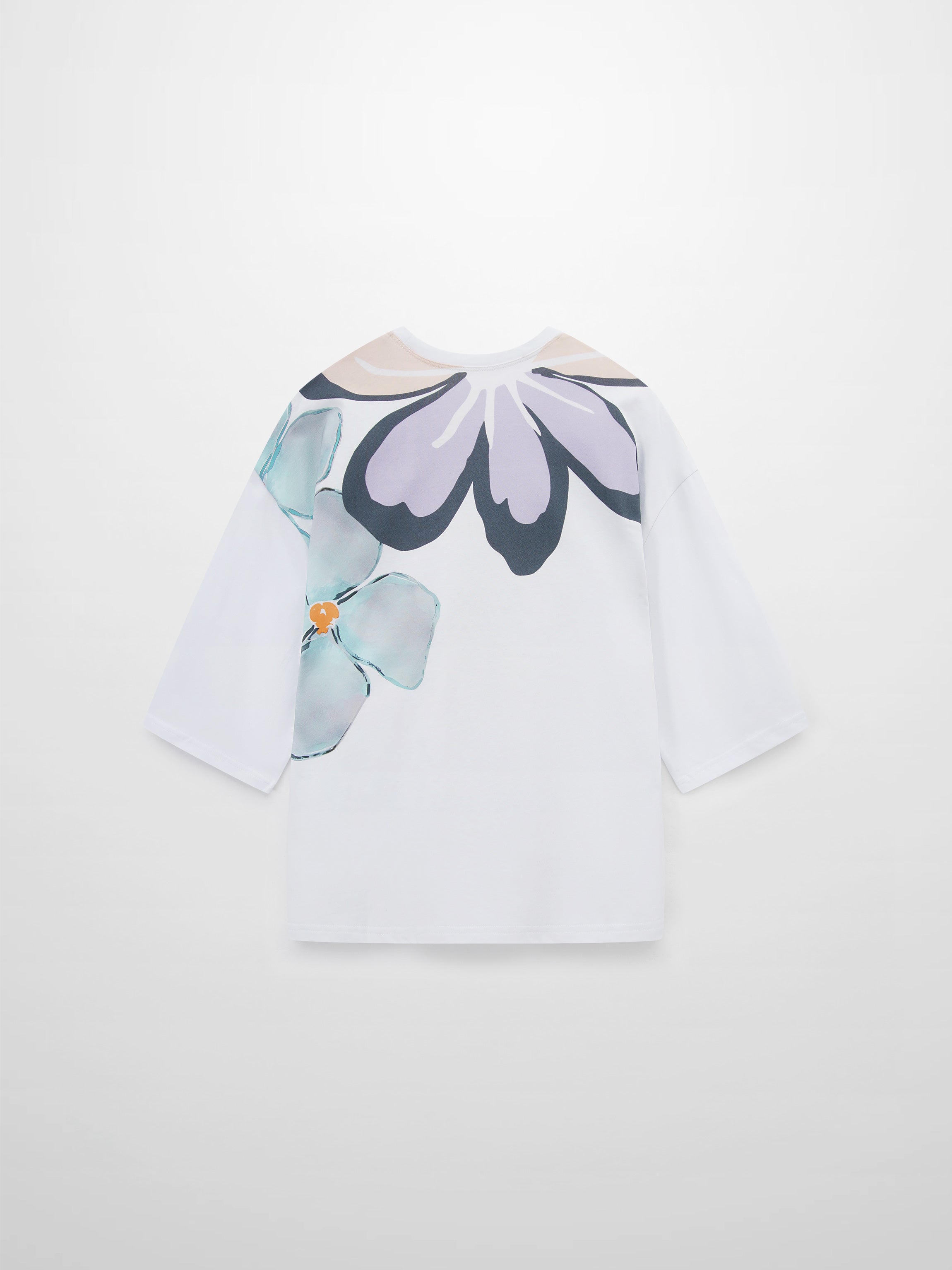 Oversized Printed Tee-Oversized Flower-2