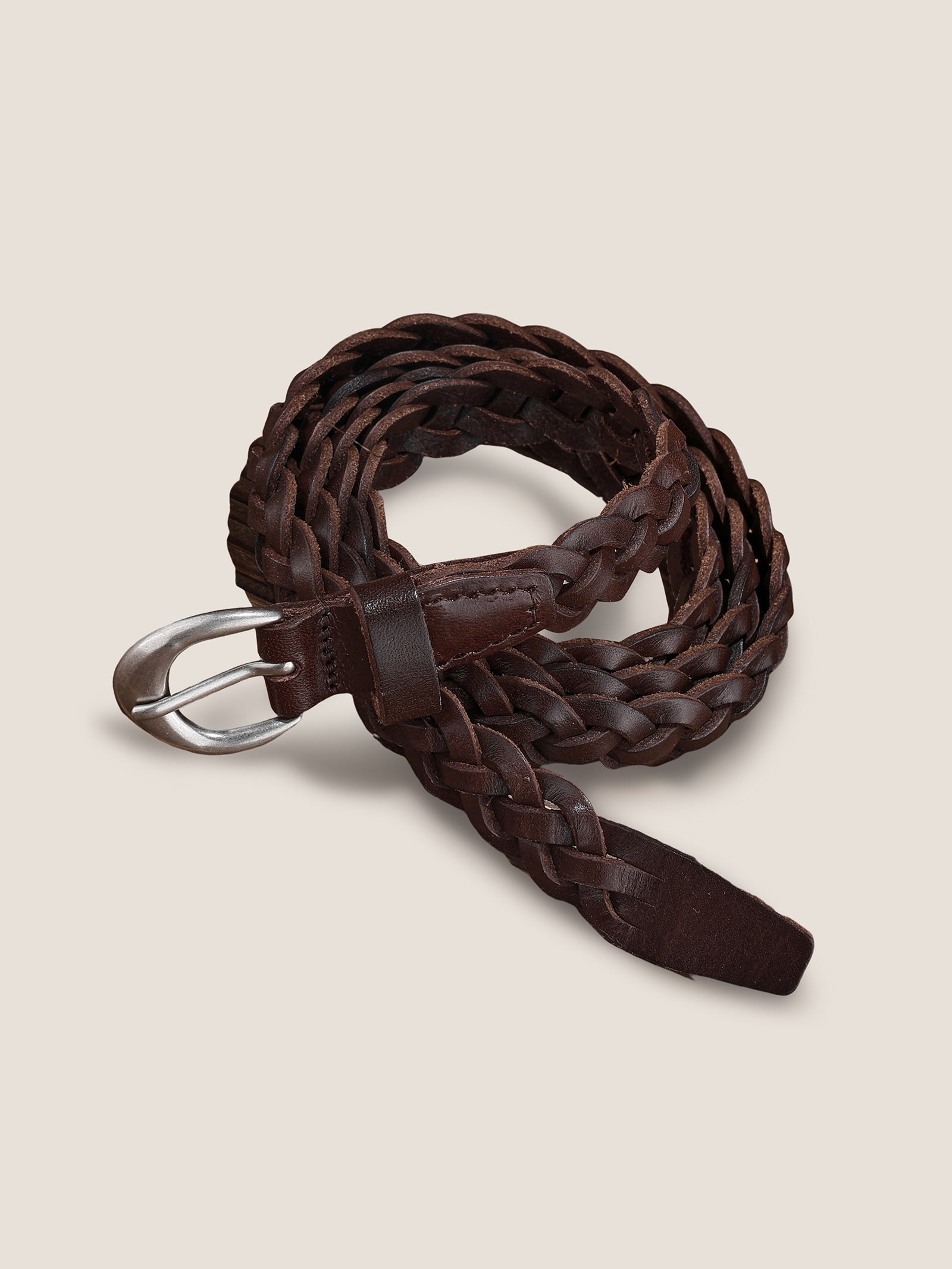 Premium Cowhide Retro Hand-Woven Twisted Thin Belt