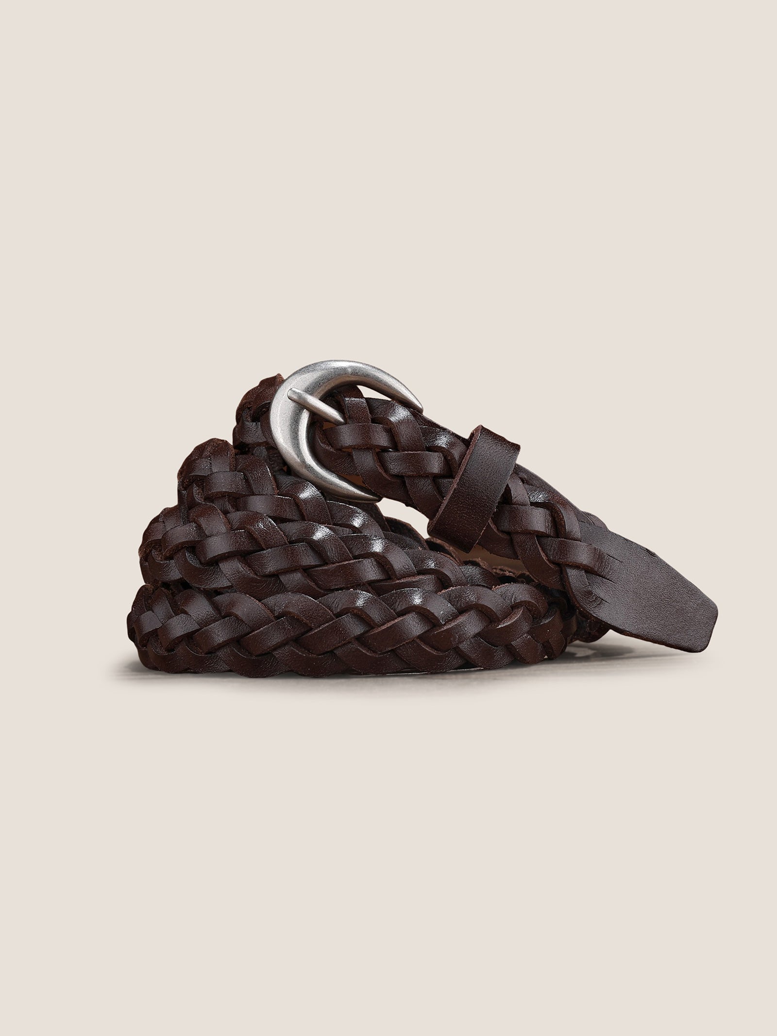 Premium Cowhide Retro Hand-Woven Twisted Thin Belt