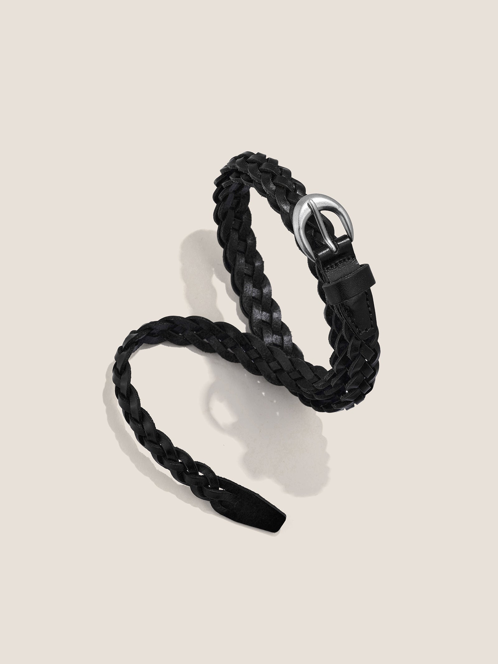 Premium Cowhide Retro Hand-Woven Twisted Thin Belt