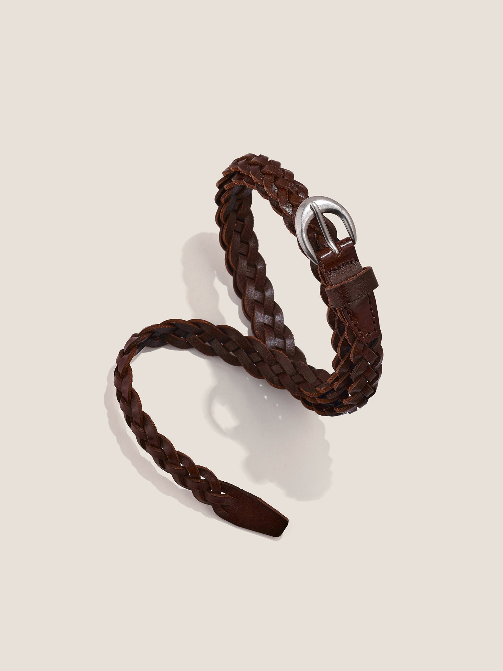 Premium Cowhide Retro Hand-Woven Twisted Thin Belt