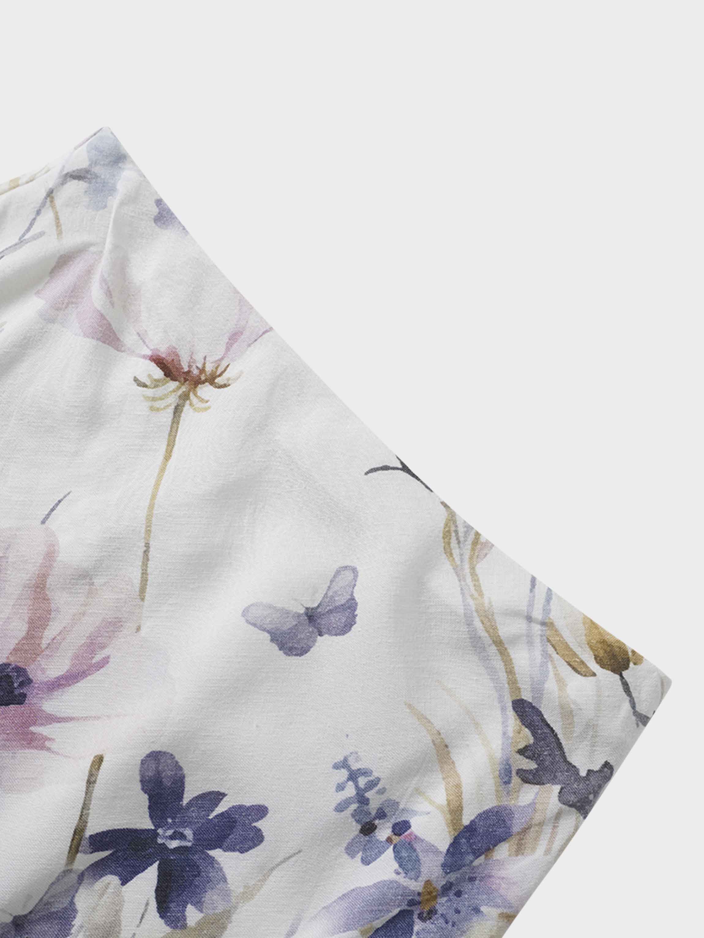 Printed Linen Blend Slip Skirt-Scattered Flowers