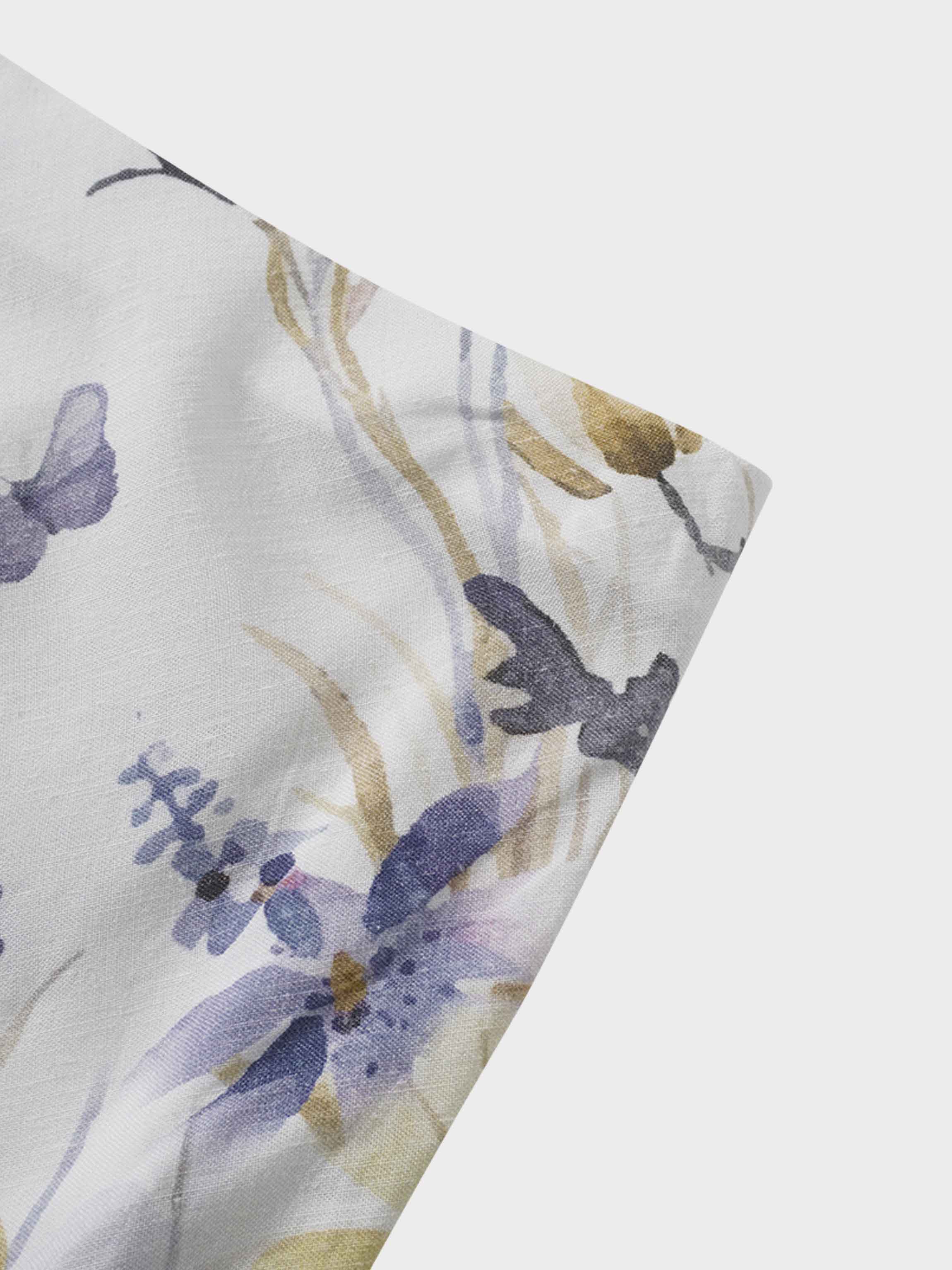 Printed Linen Blend Slip Skirt-Scattered Flowers