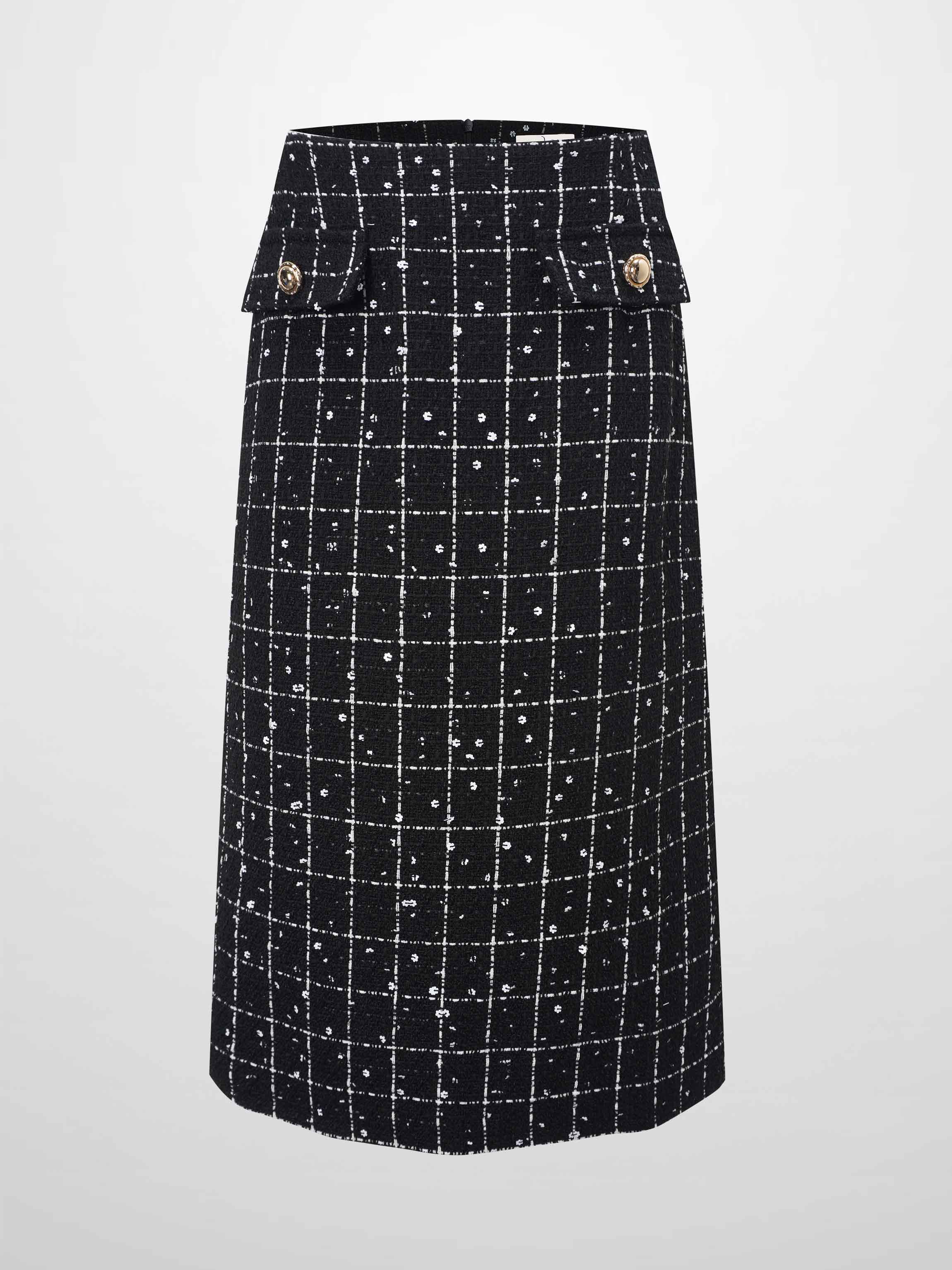 Short Pocket Skirt-Black/White-1