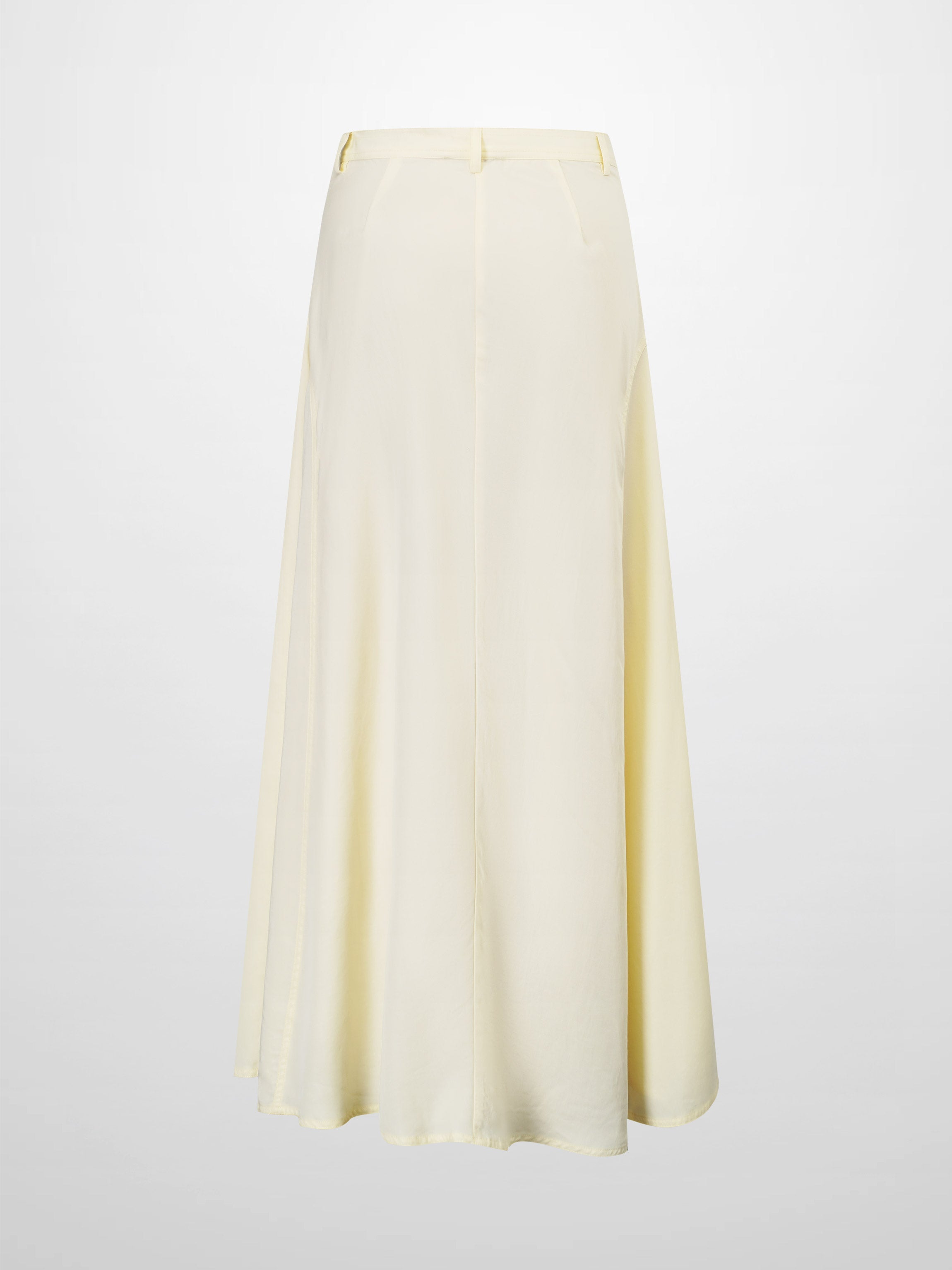 Tencel Yoke Button Down Skirt-Butter Yellow-2