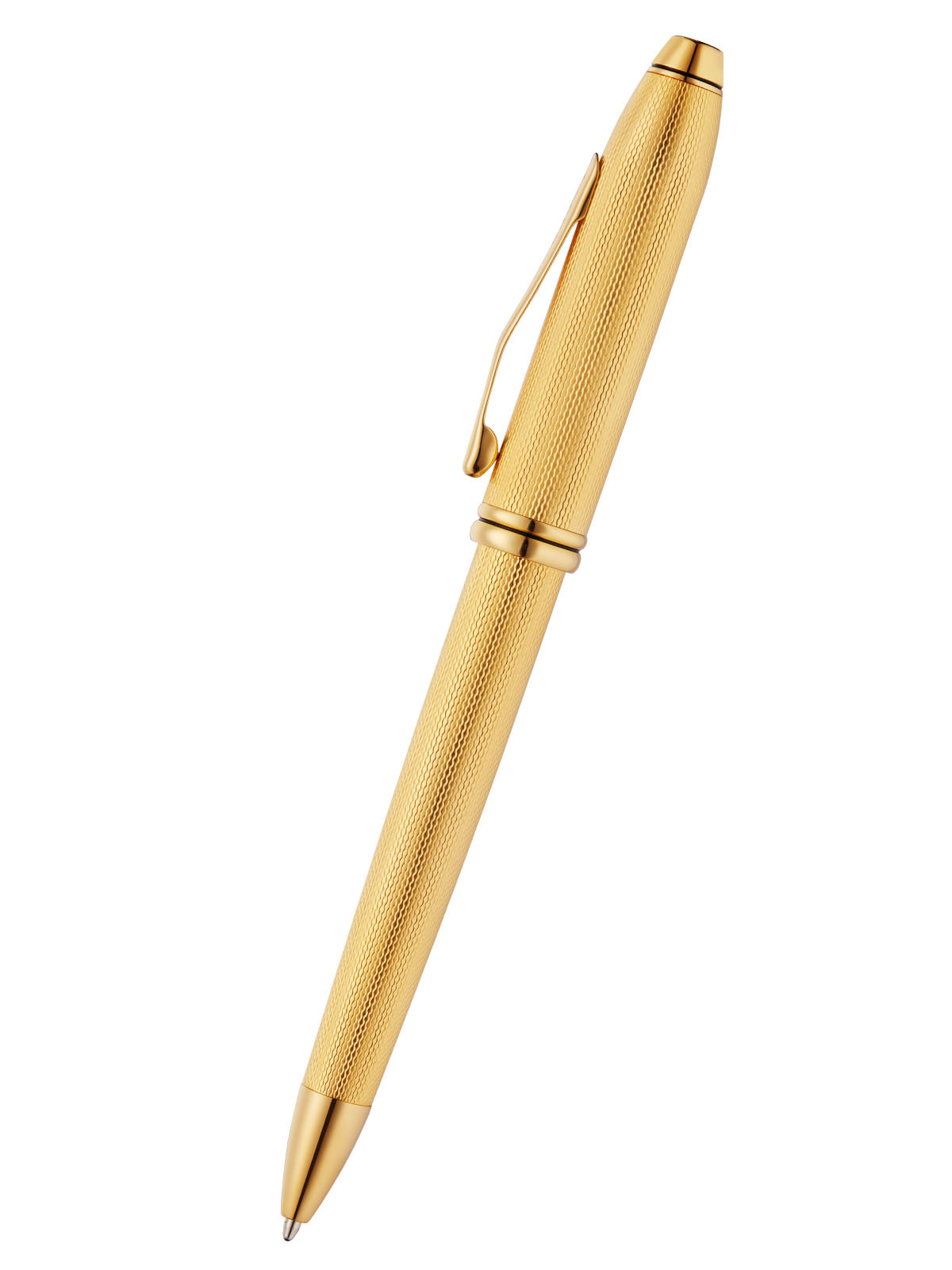 Townsend® Polished 23KT Gold Plated Engraved Diamond Pattern with 23KT Gold Plated Appointments Ballpoint Pen
