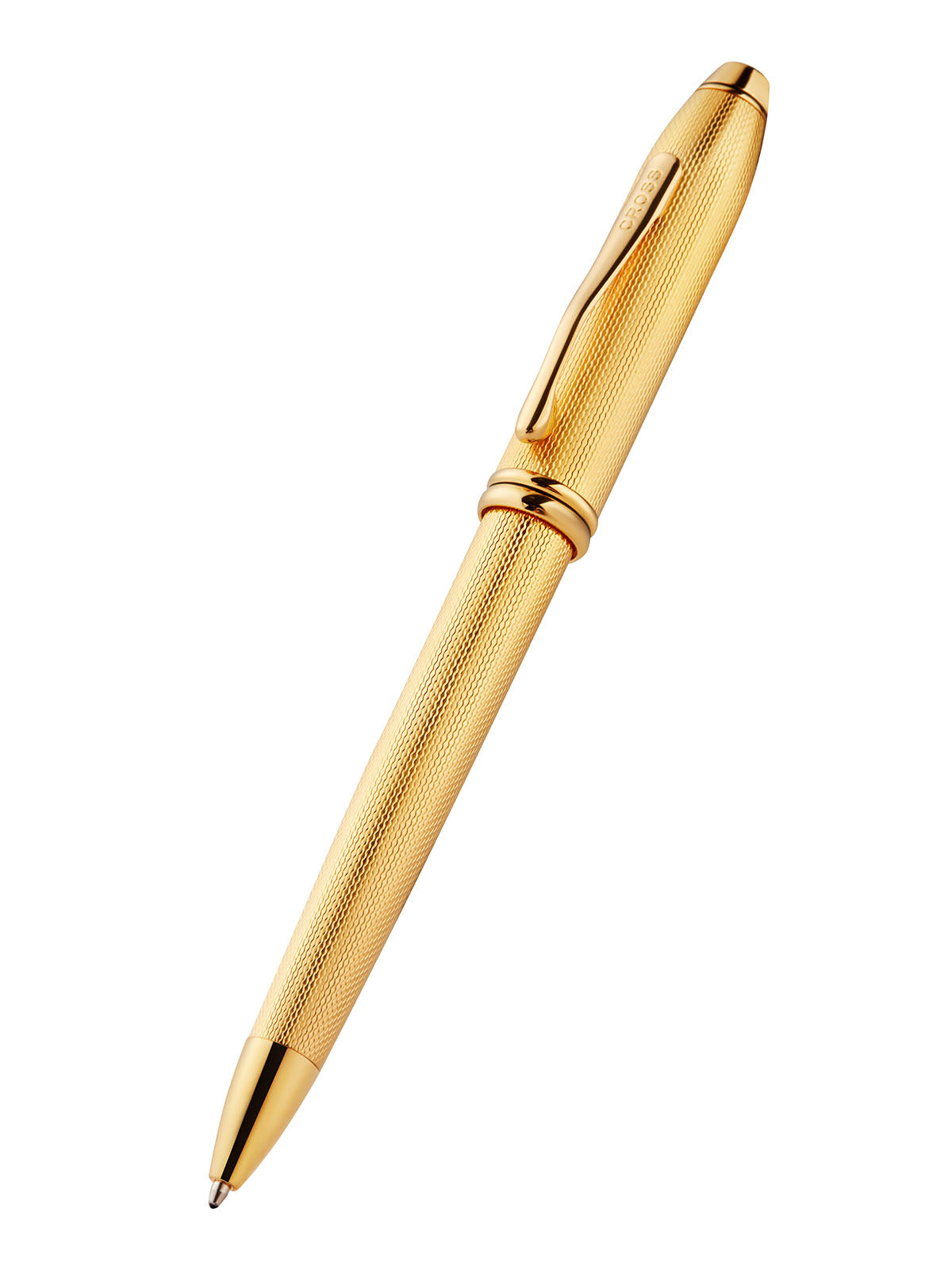 Townsend® Polished 23KT Gold Plated Engraved Diamond Pattern with 23KT Gold Plated Appointments Ballpoint Pen