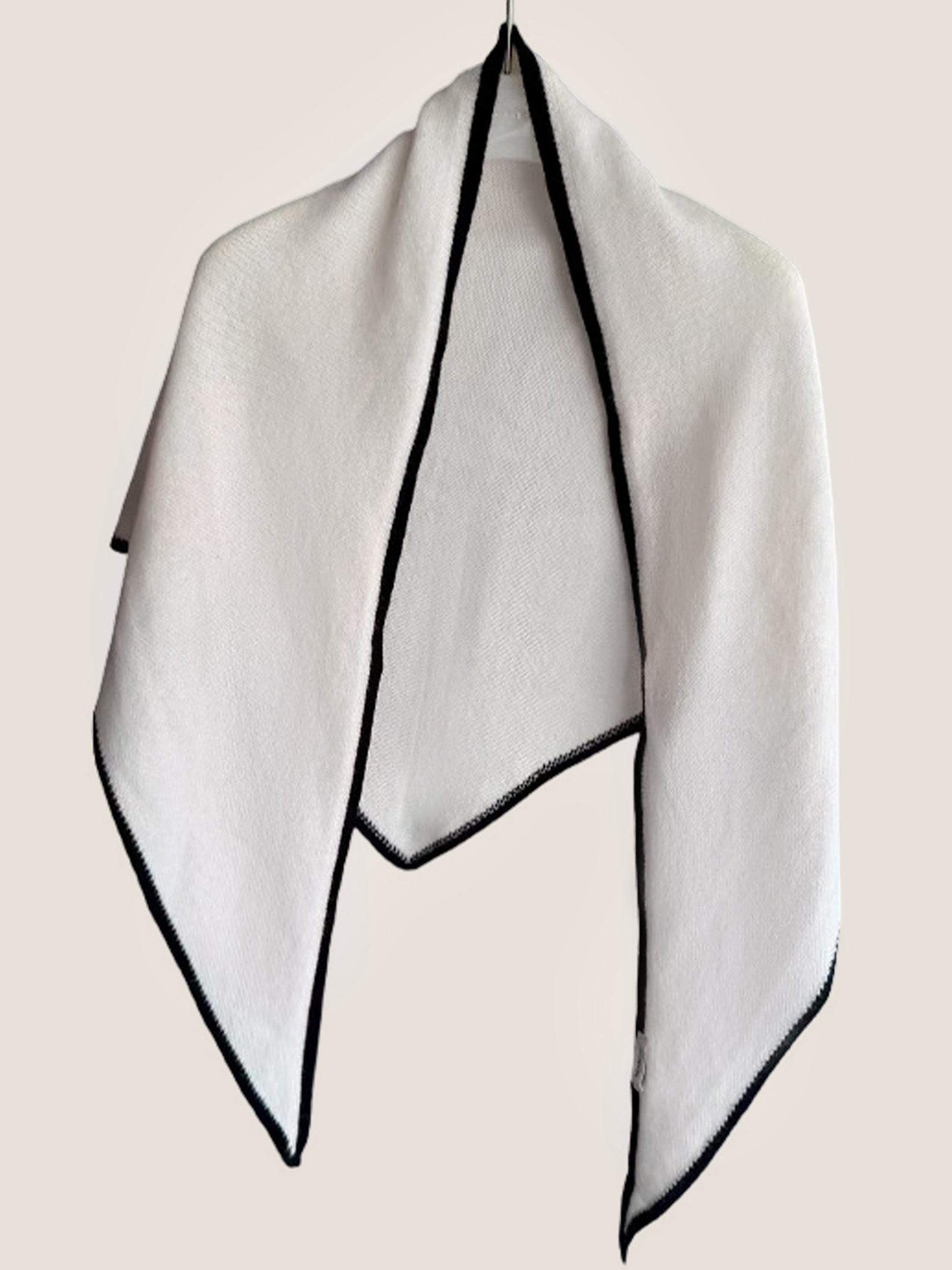Wool Contrast Stitch Shawl Scarf