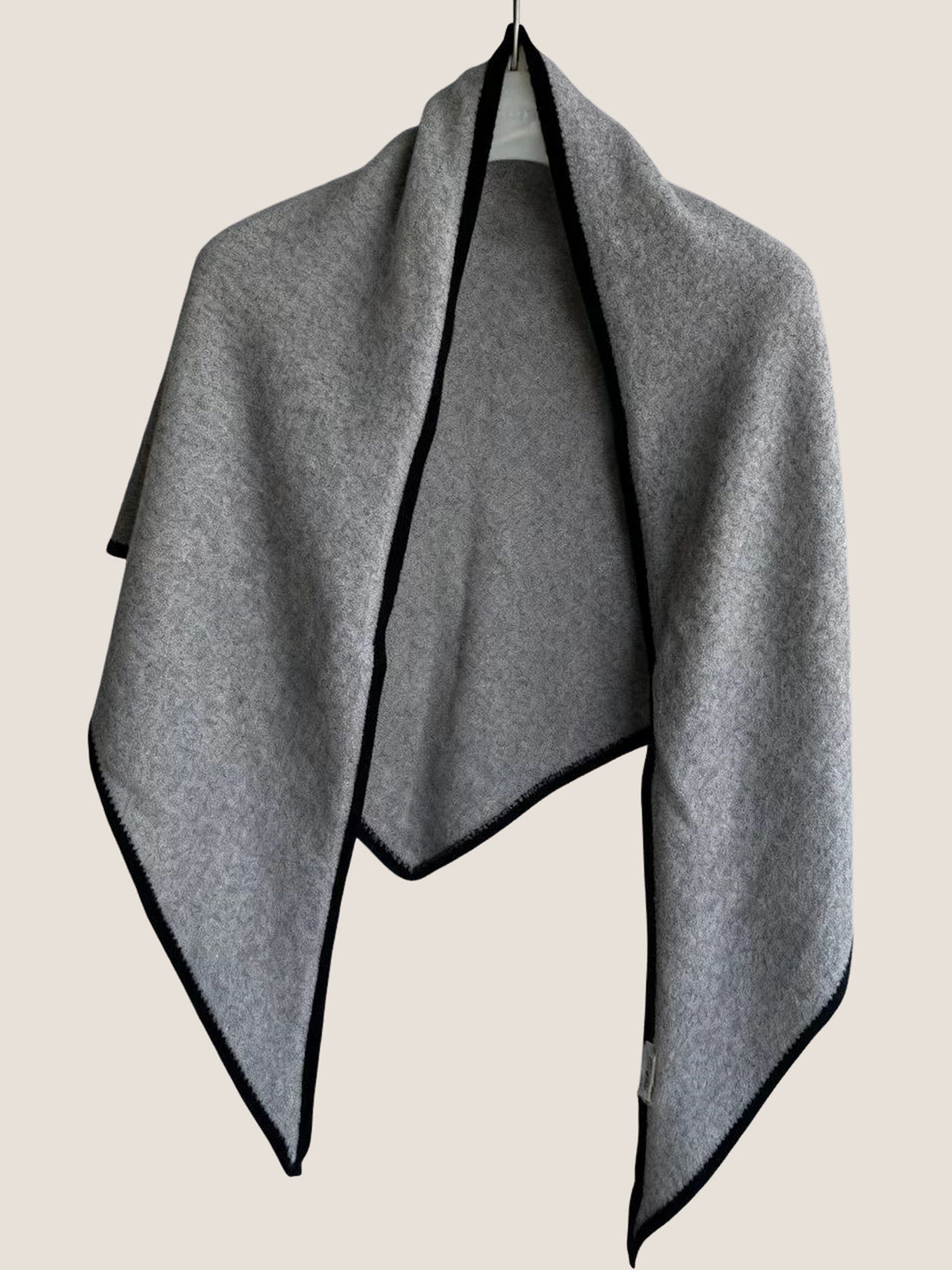 Wool Contrast Stitch Shawl Scarf
