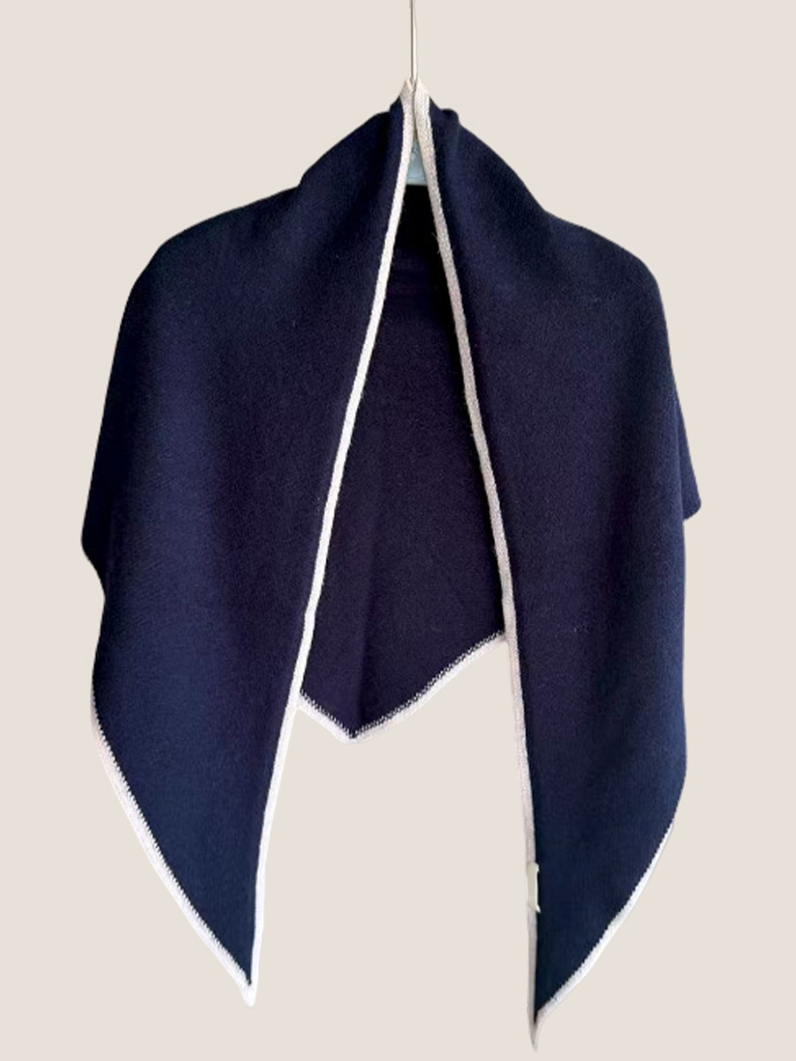 Wool Contrast Stitch Shawl Scarf