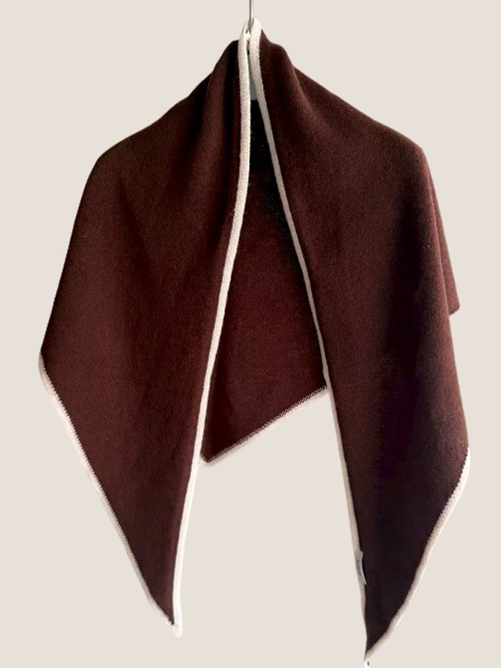 Wool Contrast Stitch Shawl Scarf