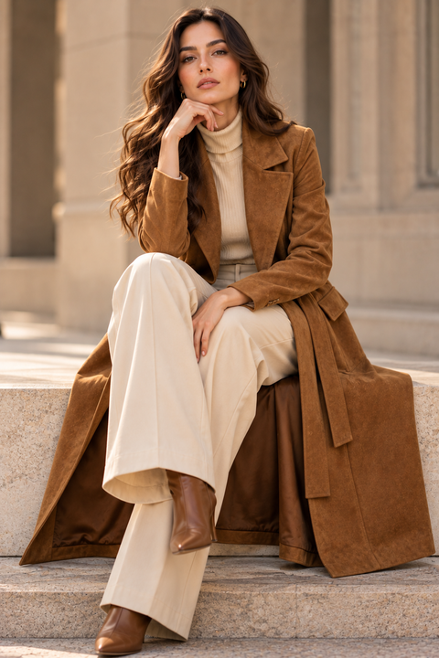 BELLA SUEDE WRAP COAT
