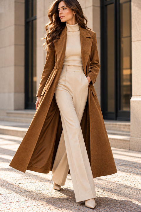 BELLA SUEDE WRAP COAT