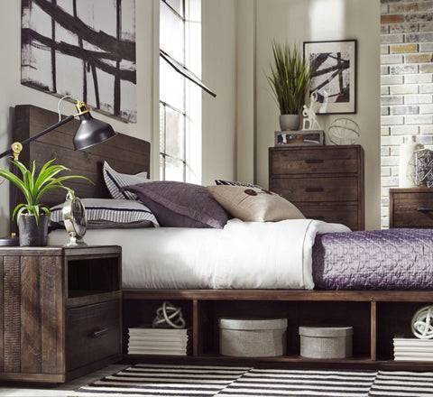 Bucktown Platform Storage Bed - Espresso