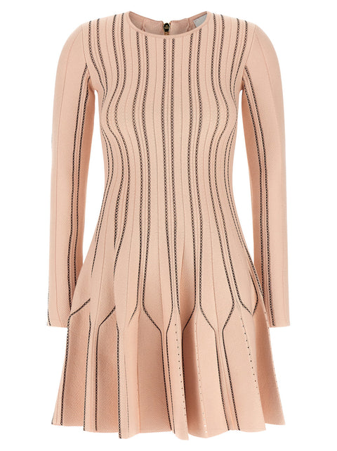 Elisabetta Franchi Pink Origami Knit Dress