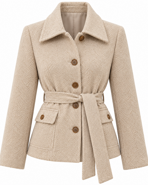 The Elan Belted Wool Jacket