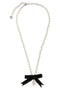Self-Portrait Black Bow Pearl Necklace
