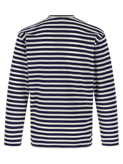 Comme Des Garçons Play Logo Patch Stripes T-shirt