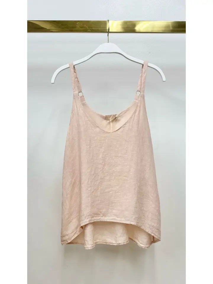 Adjustable Strap Linen Tank Top