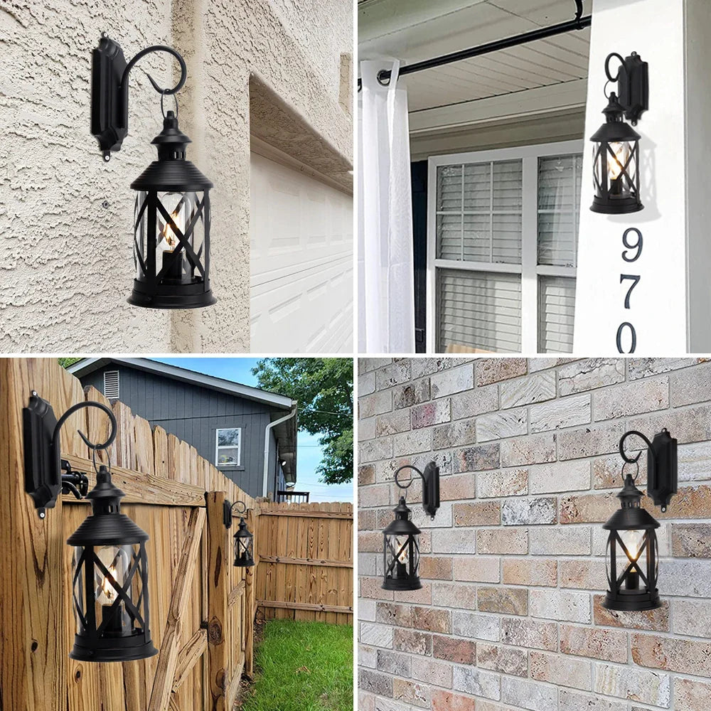 10''Tall Battery Powered Metal Lamp with Hook (Black)
