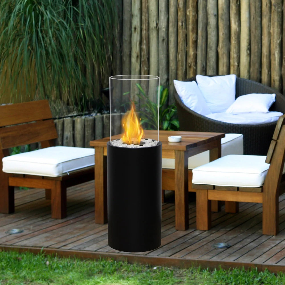 10.5" *10.5"*31.5" Big Round Freestanding Outdoor Fireplace