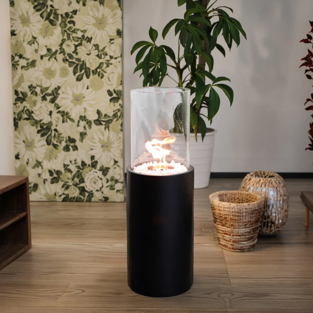 10.5" *10.5"*31.5" Big Round Freestanding Outdoor Fireplace