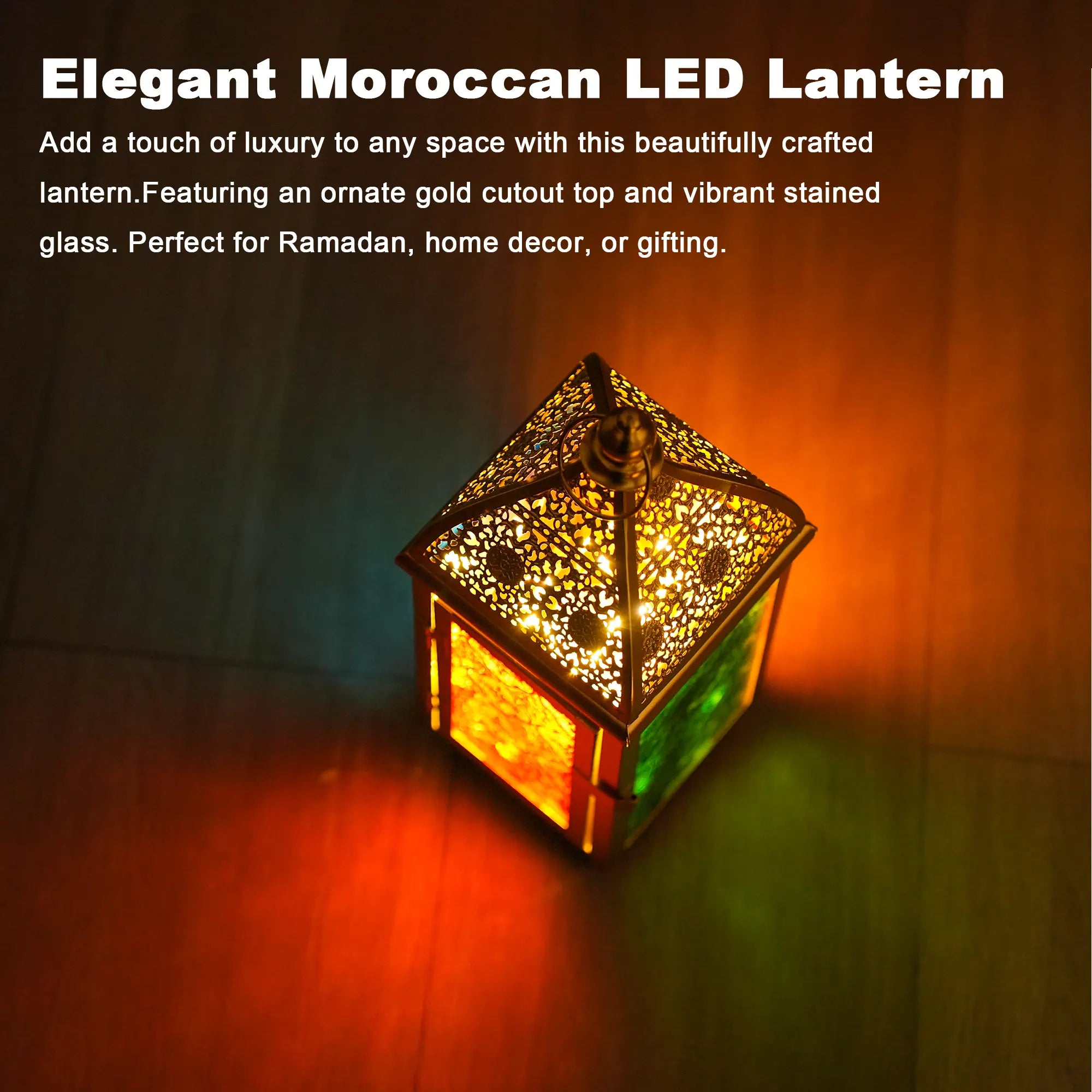 12'' Gold Moroccan Candle Lantern
