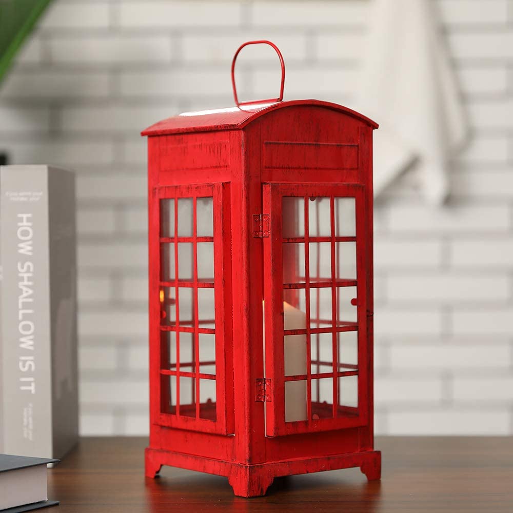 12''High Decorative CandleTelephone Booth Lantern