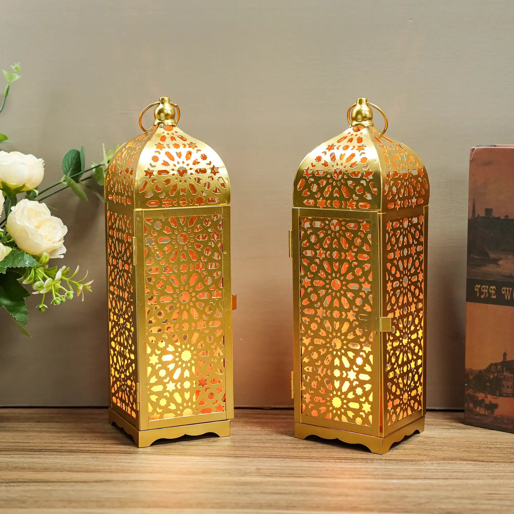 12.5" H Metal Decorative Candle Lantern