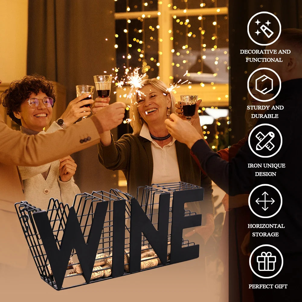 13.5" Length Wine Cork holder Metal Craft Wine Cork Storage