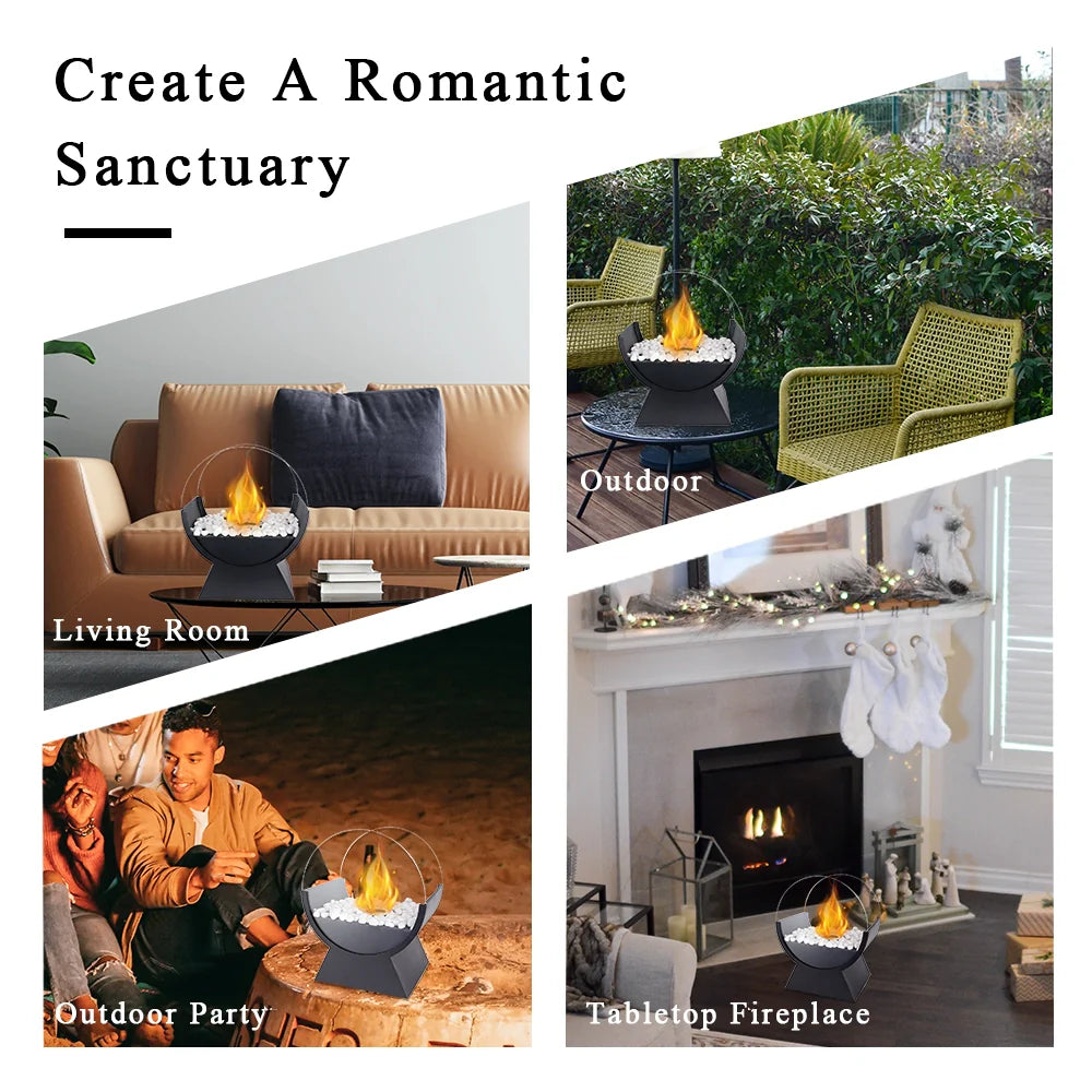 13.5" Tall Portable Tabletop Fireplace