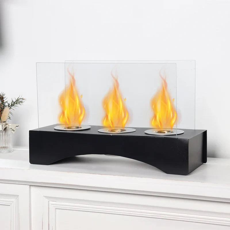 13.5"×5"×8.5" Tabletop Bio Ethanol Fireplace