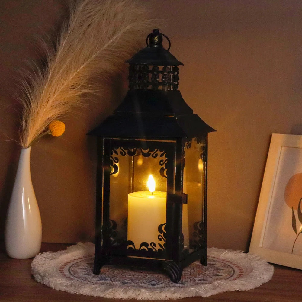 14.5'' High  Vintage Style Candle Lantern White