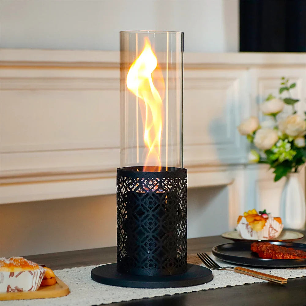 15.3"H Spiral Flame Fireplace
