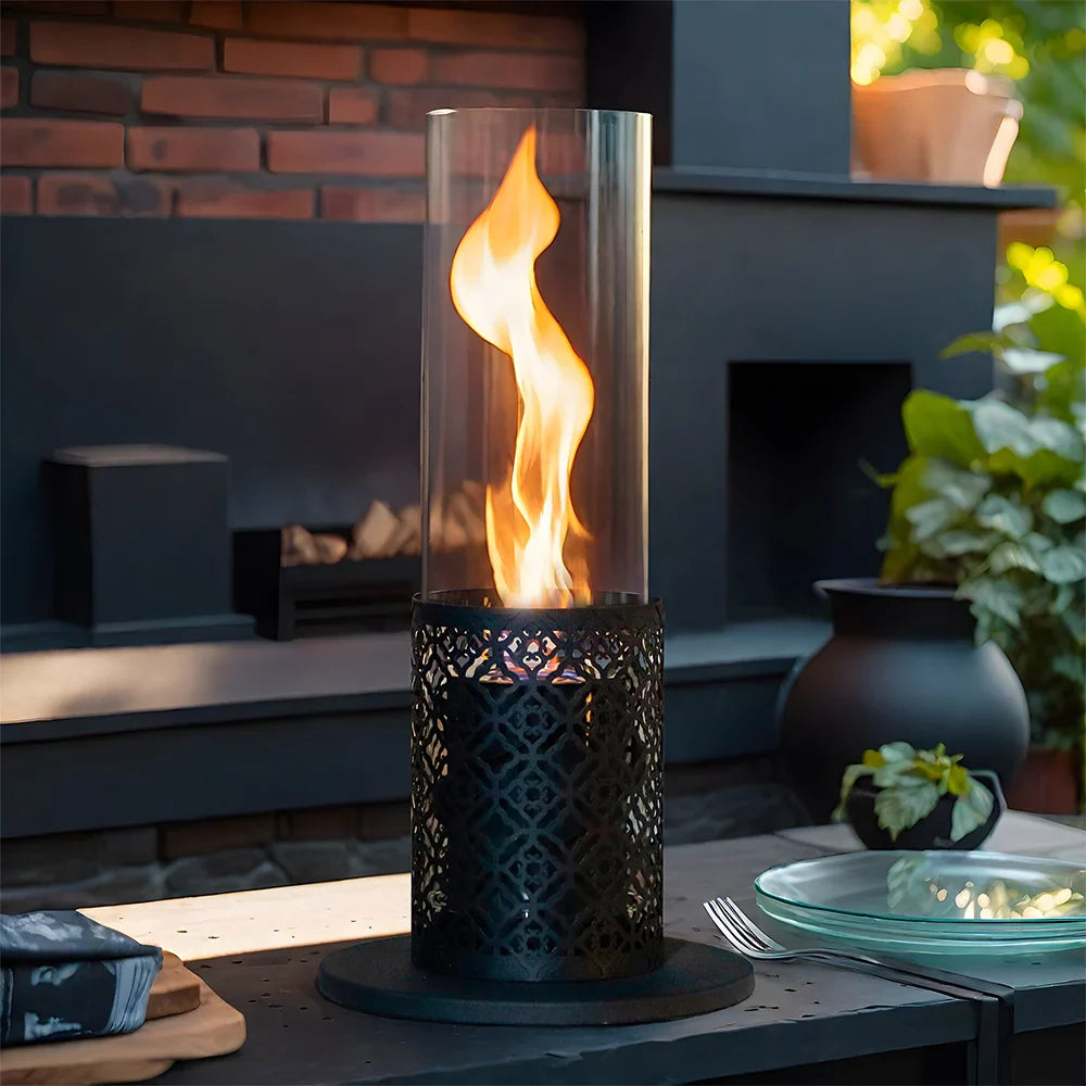 15.3"H Spiral Flame Fireplace