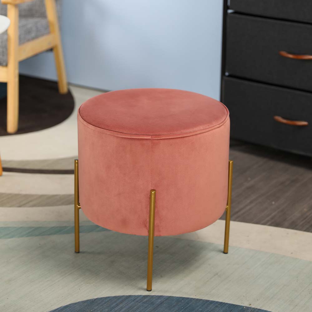 15.5" Tall Ottoman Velvet Seat