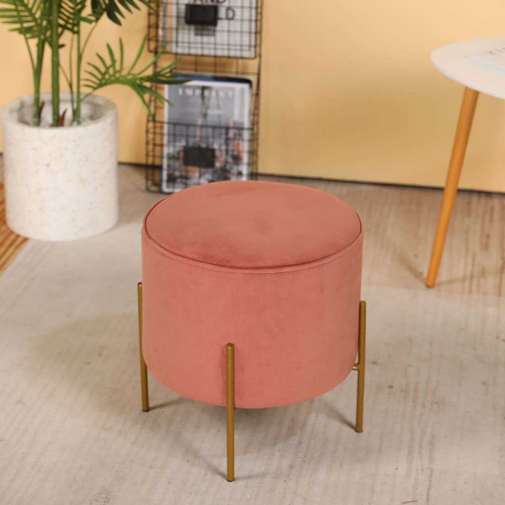 15.5" Tall Ottoman Velvet Seat