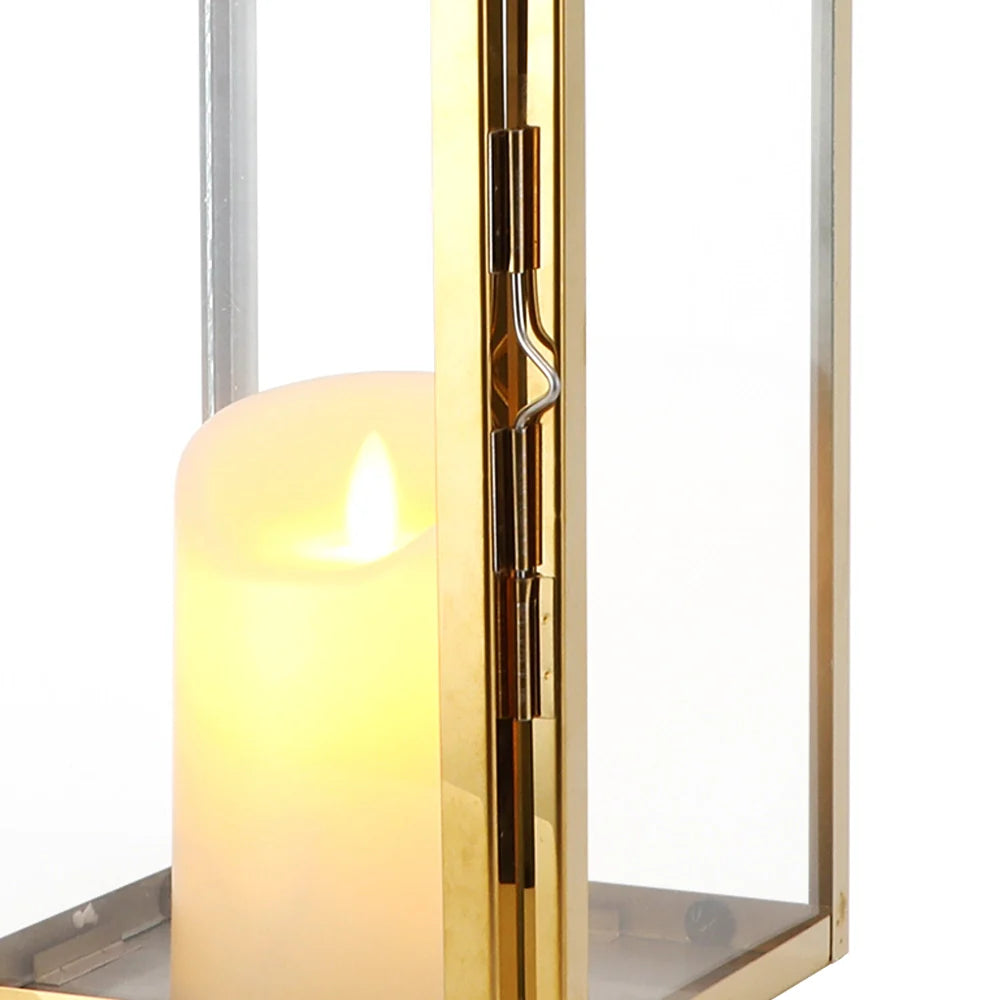 16" H Stainless Steel Candle Lanterns (Gold)